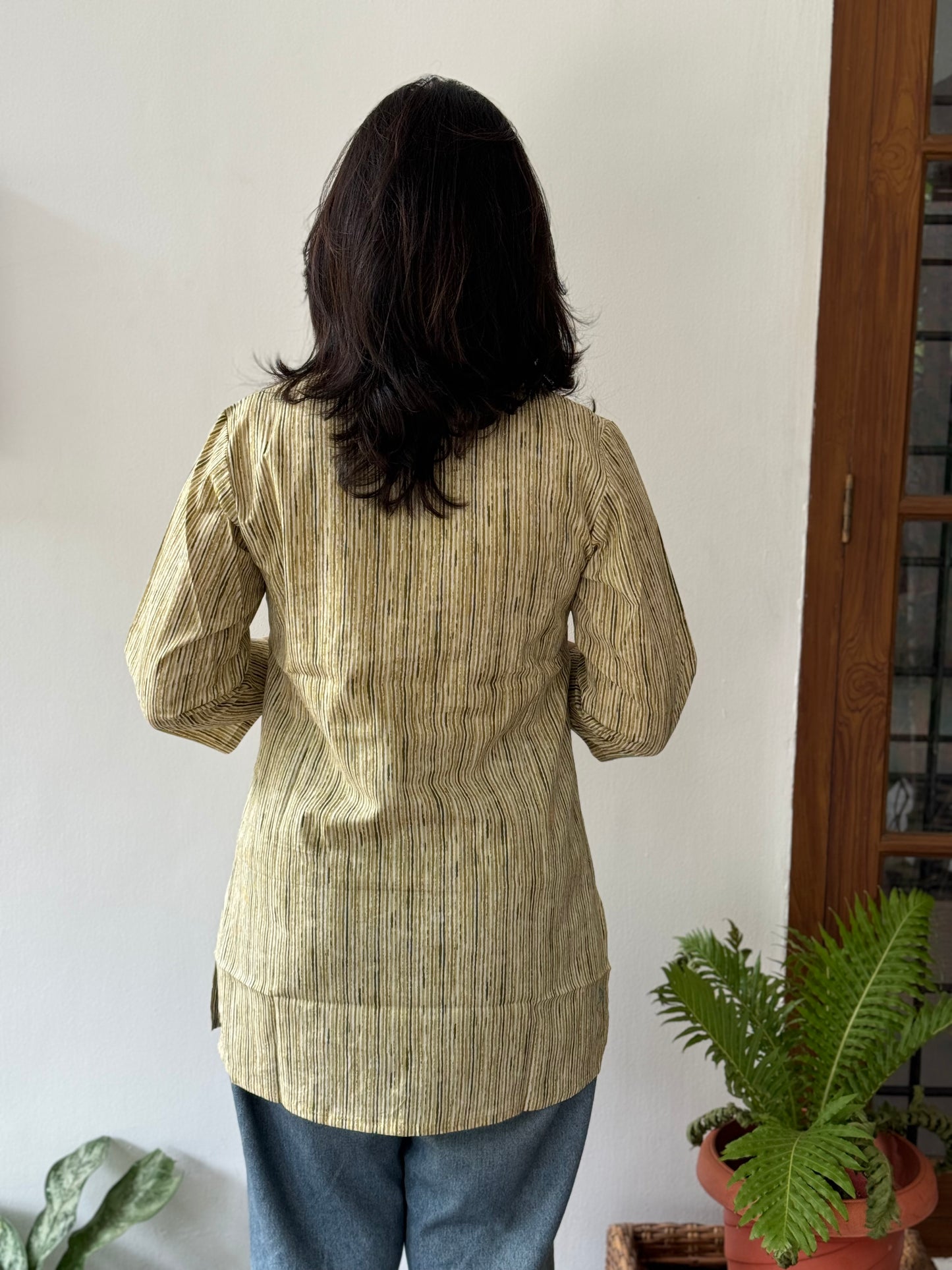 Olive Green Striped Short Top