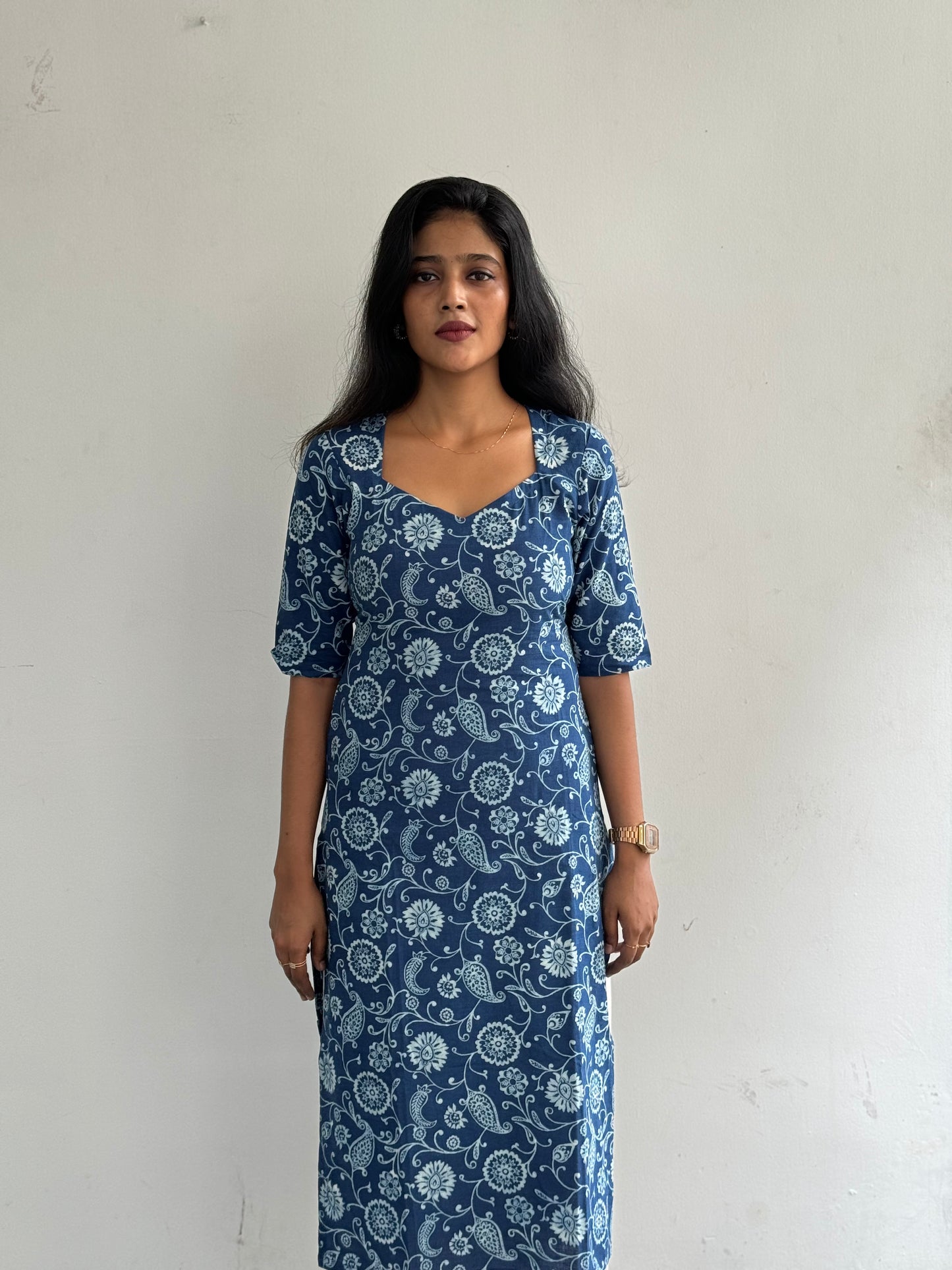Indigo Paisley Floral Kurta