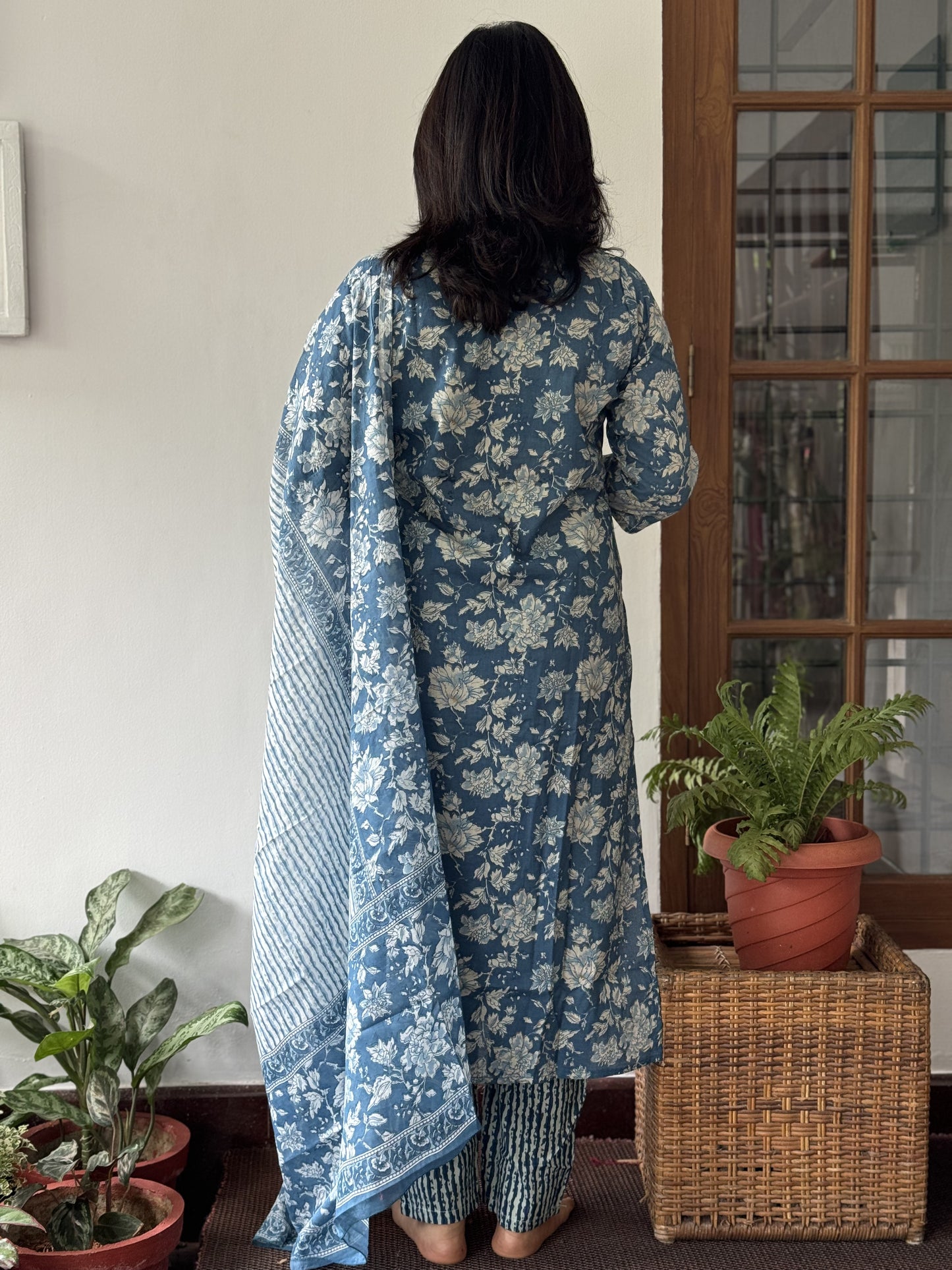 Carolina Blue 3 Piece Floral Salwar Set