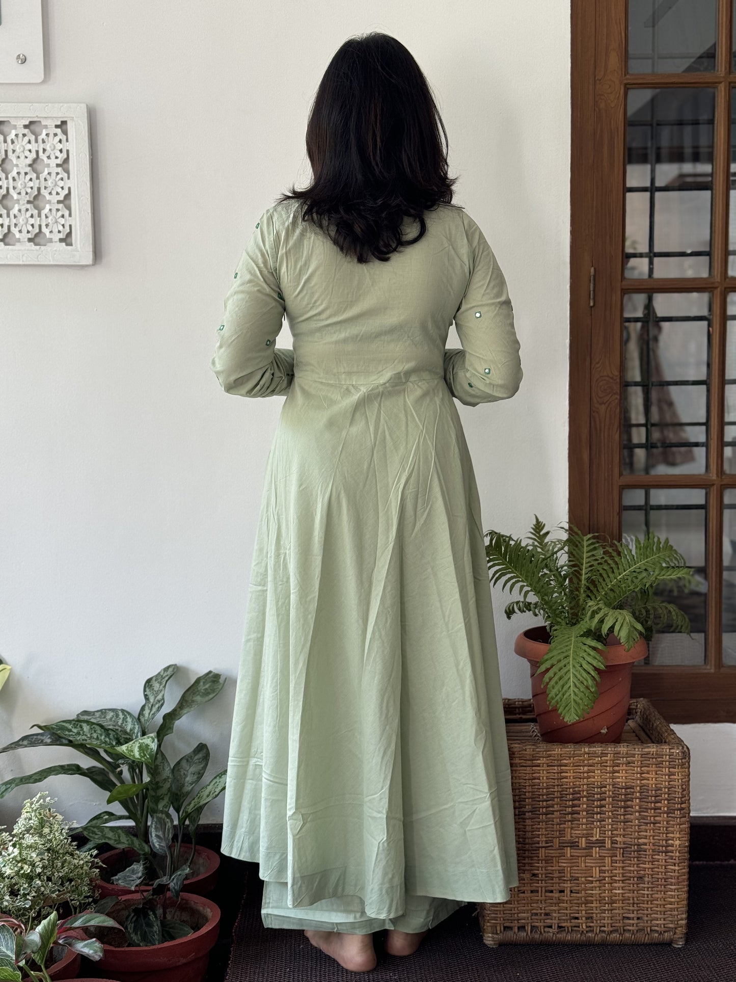 Sage Green 2 Piece Anarkali Set