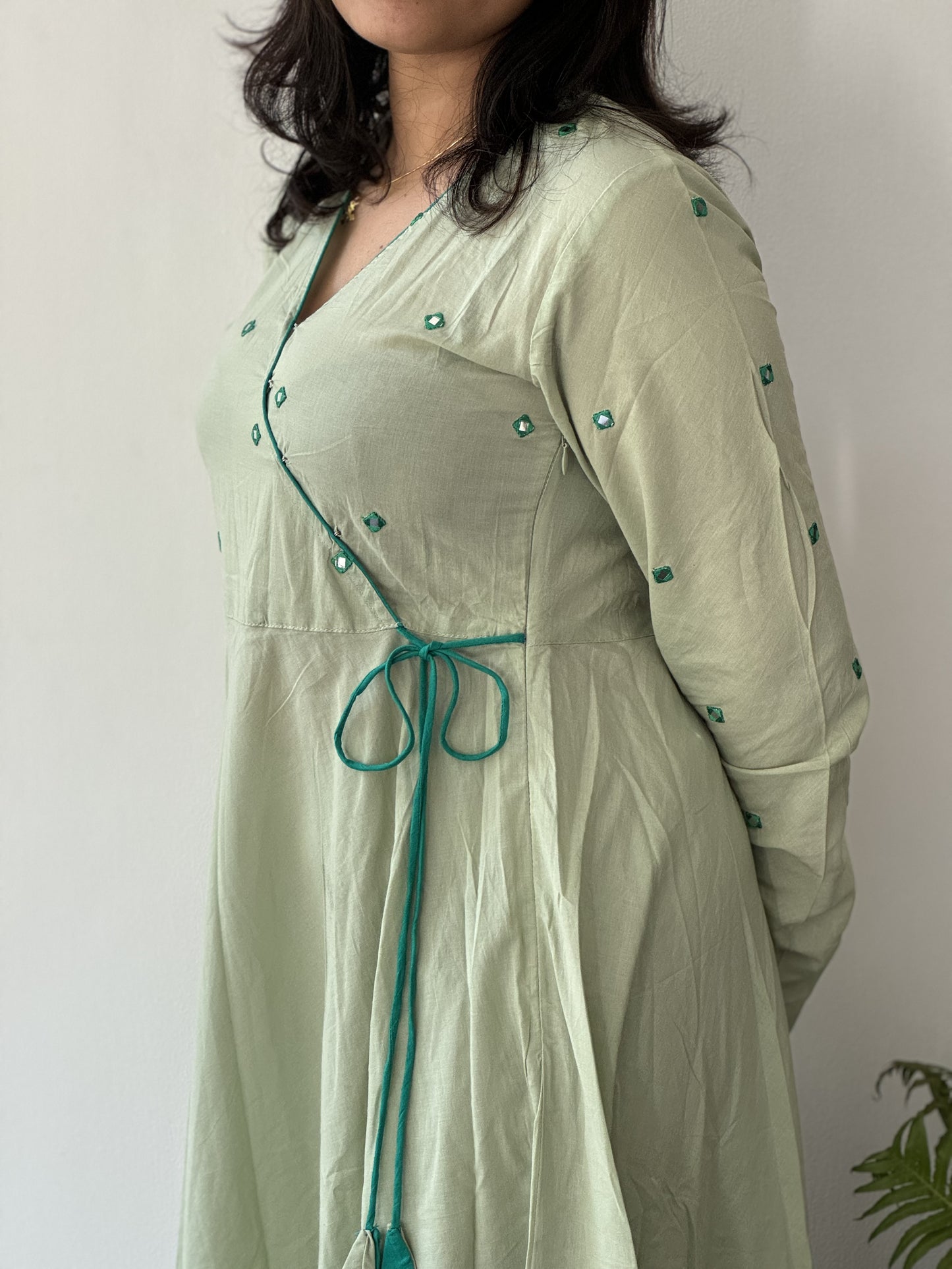 Sage Green 2 Piece Anarkali Set