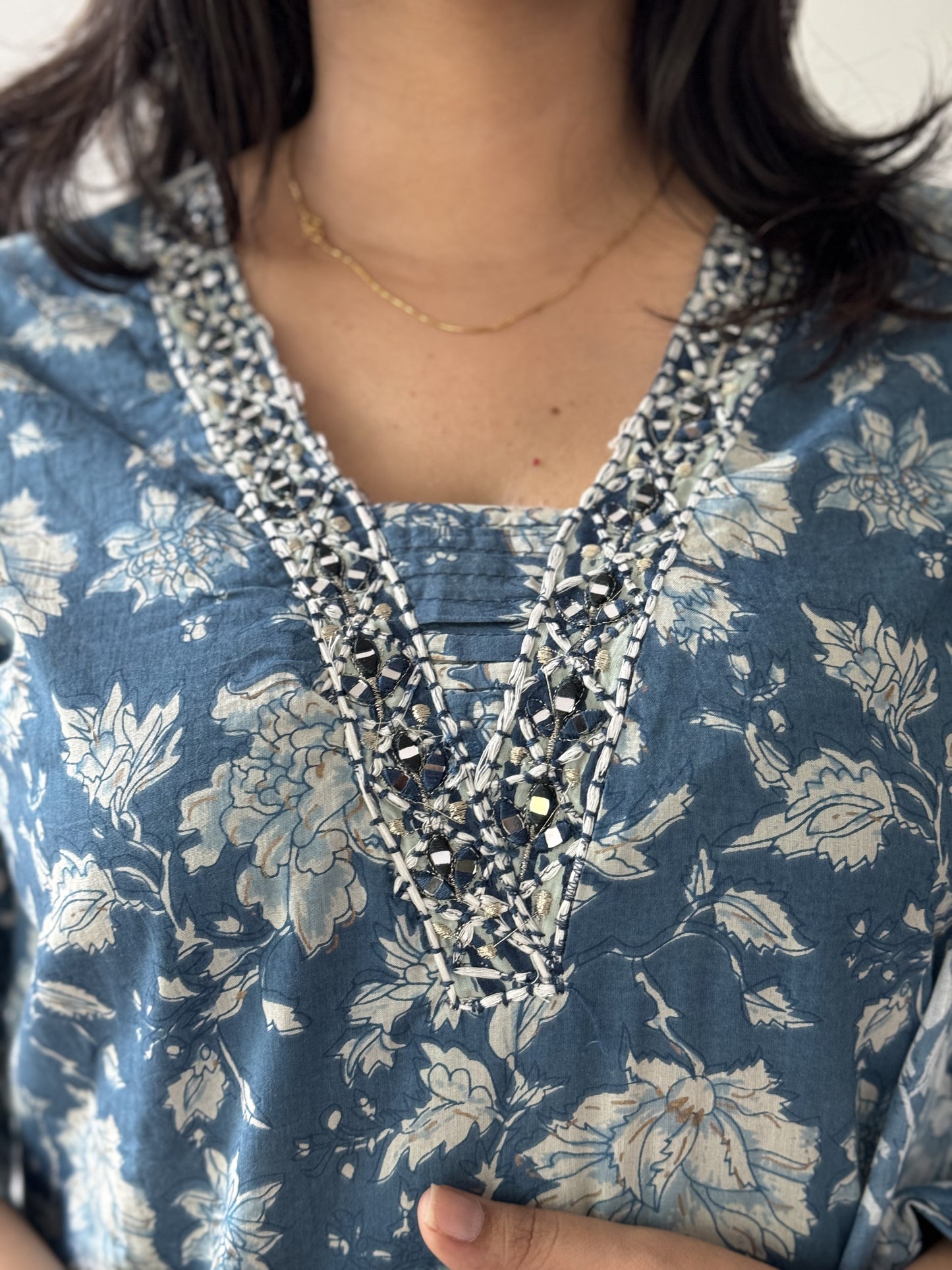 Carolina Blue 3 Piece Floral Salwar Set
