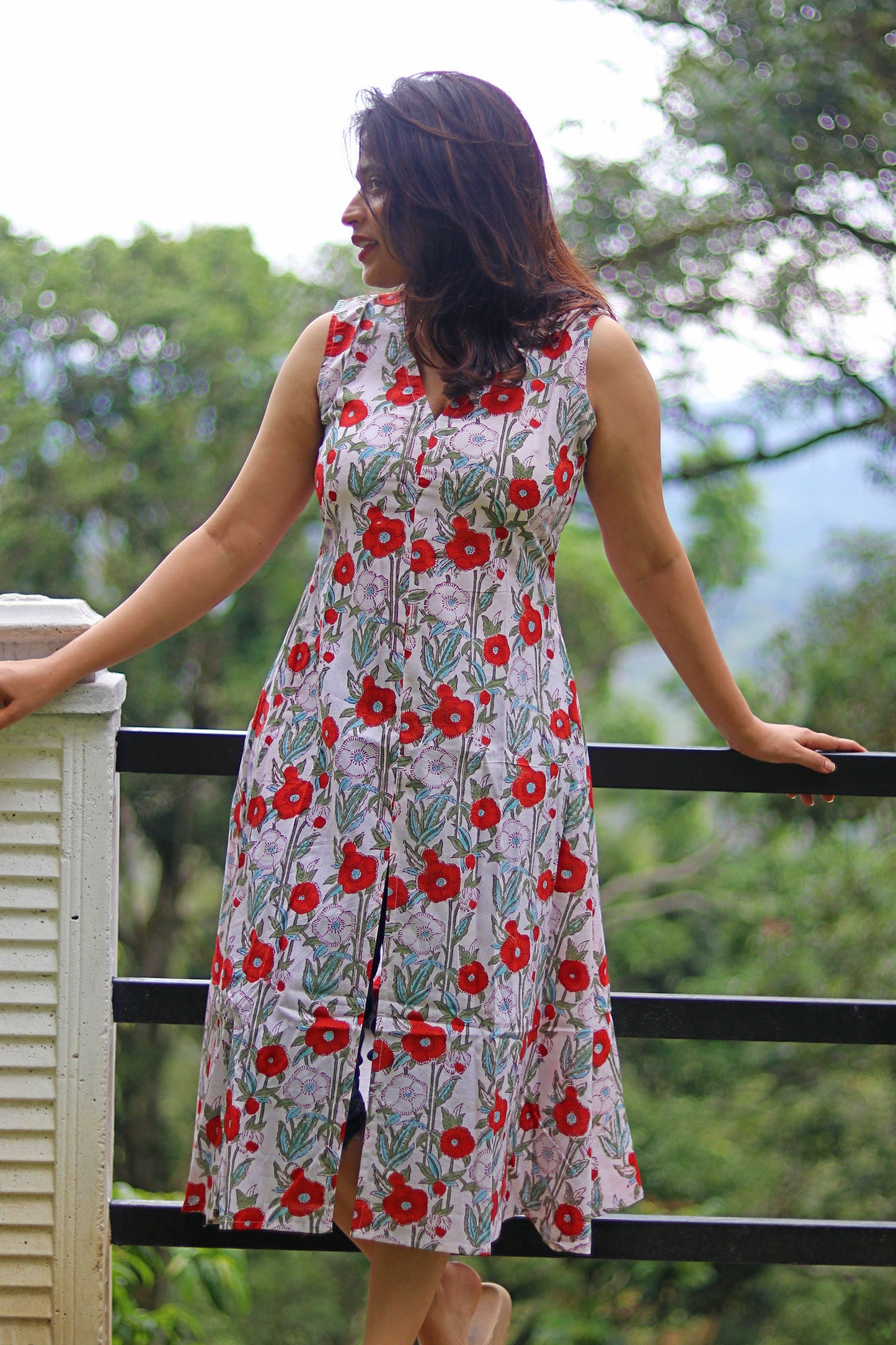 Pre-Order | White and Red Floral Kurta